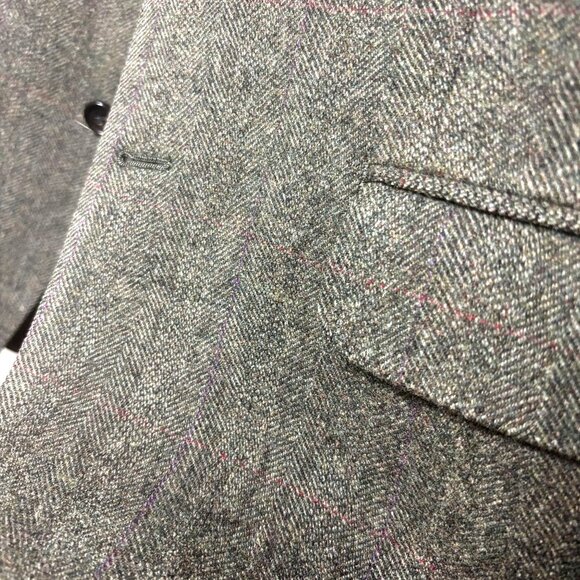 Lauren Ralph Lauren Silver Label Mens Herringbone Blazer Tweed Wool Jacket 41R - Picture 2 of 12